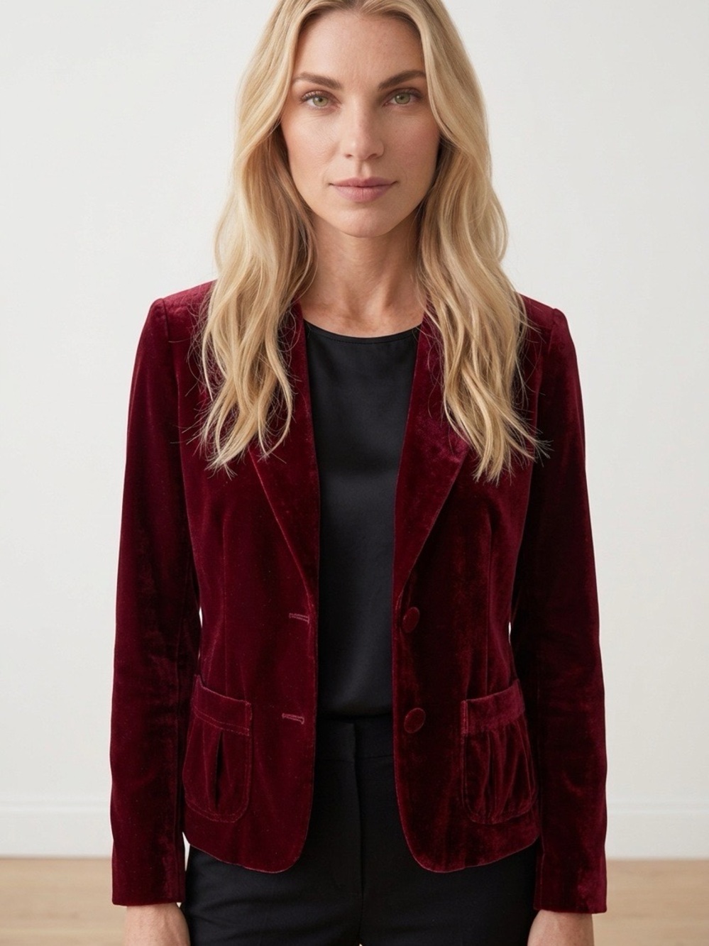 Susan Lewis Burgundy Fully Lined Velvet Blazer Size Large